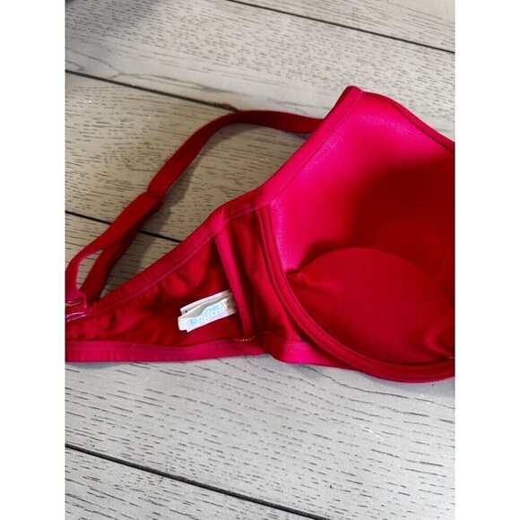 Red Cross Front Molded Underwire Bikini Top Sea Level size  12 - Picture 7 of 7